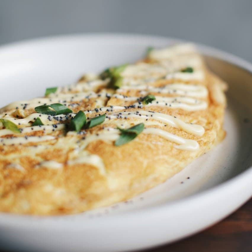 Sauté and sausage omelette
